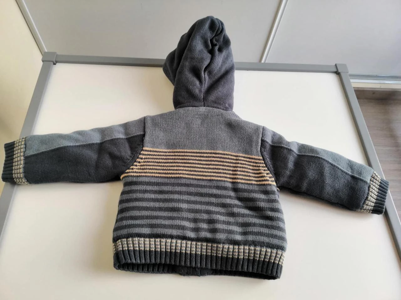 Color block knit hooded vest (Blue-Beige brown) 3 months Kiabi – photo 2